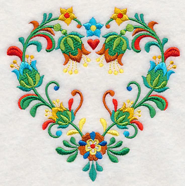 Folk Art Heart of Flowers - Image 4