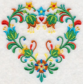 Folk Art Heart of Flowers - Image 5