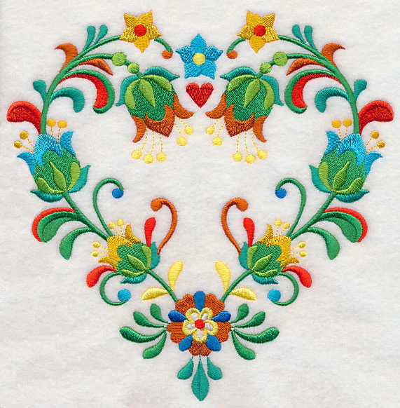 Folk Art Heart of Flowers - Image 6