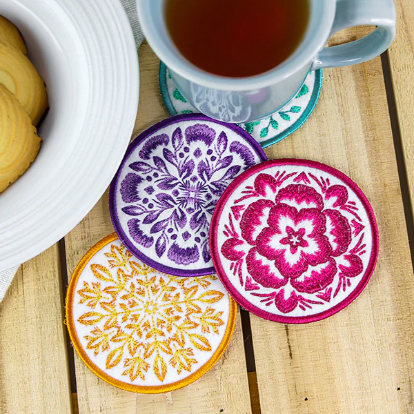 Folk Botanicals Coaster 1 (In-the-Hoop) - Image 7