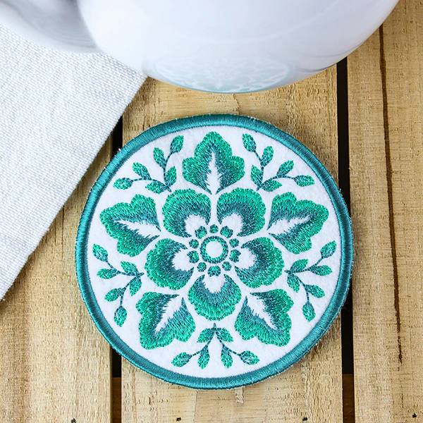 Folk Botanicals Coaster 2 (In-the-Hoop) - Image 9