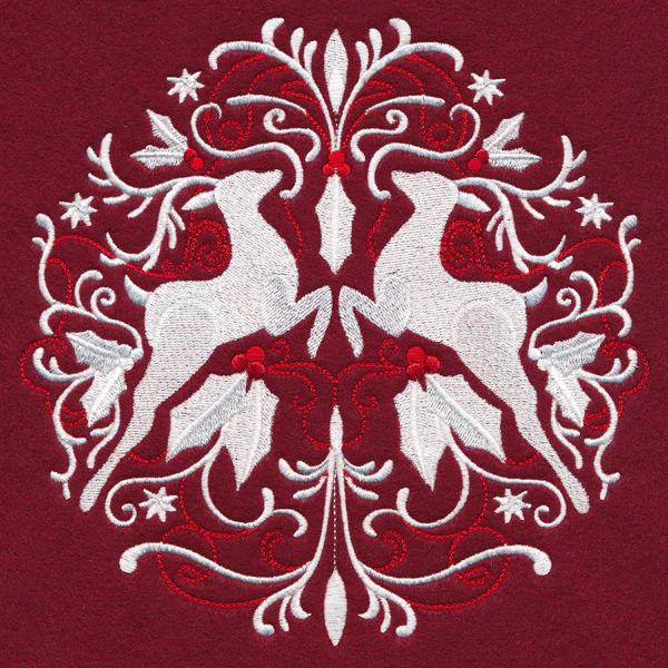 Folk Christmas Reindeer Circle - Image 2