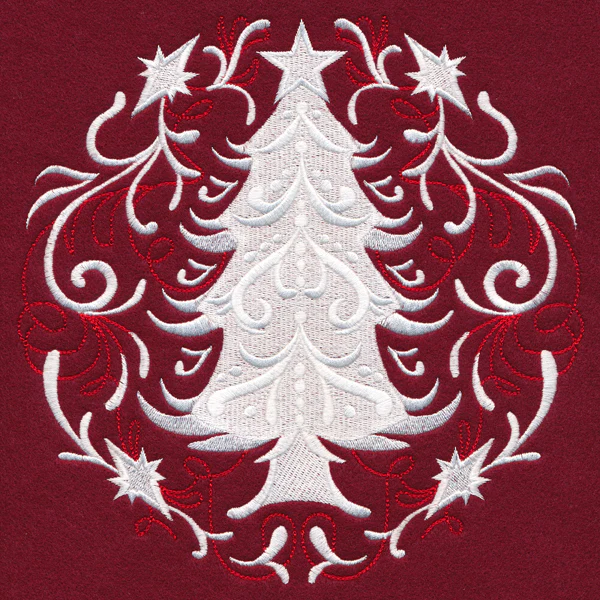 Folk Christmas Tree Circle