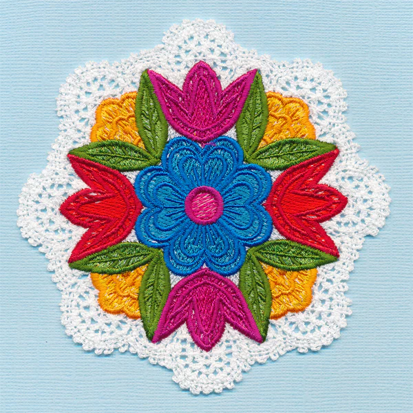Folk Flowers Lace Doily (Freestanding) - Image 4