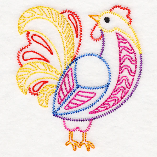 Folksy Chicken 3 (Vintage) - Image 2