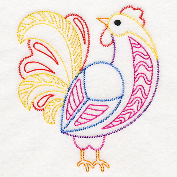Folksy Chicken 3 (Vintage) - Image 3