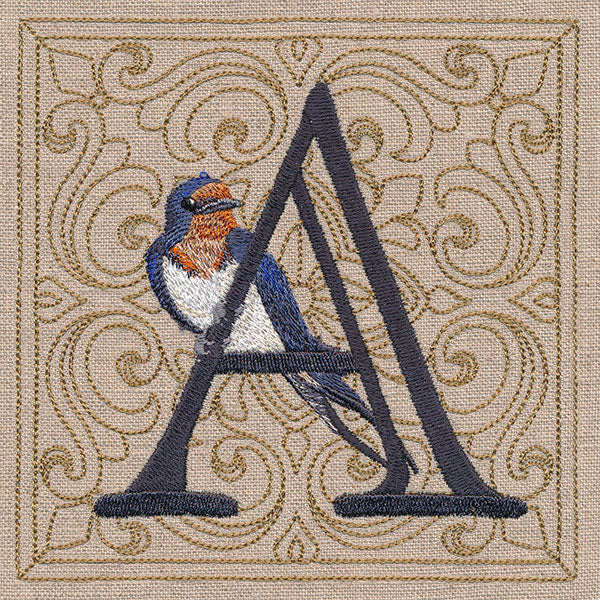 For the Love of Birds Square - Letter A and Eastern Bluebird - Image 7