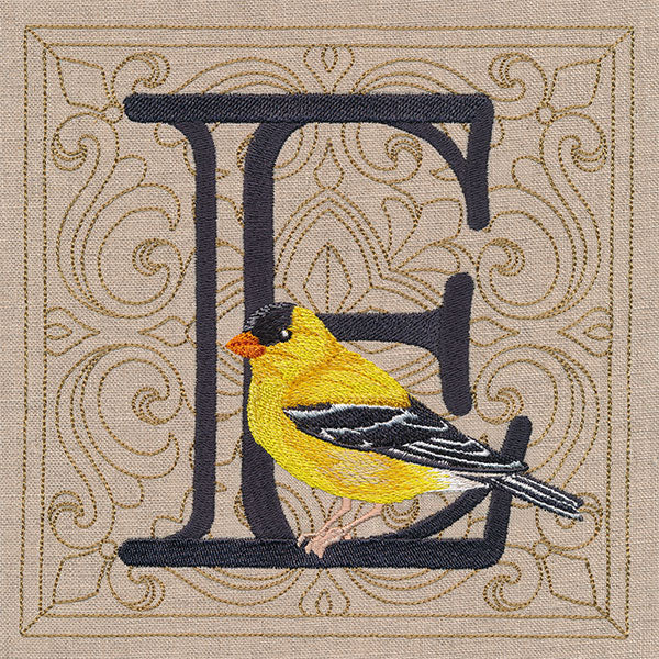 For the Love of Birds Square - Letter E & Goldfinch - Image 3