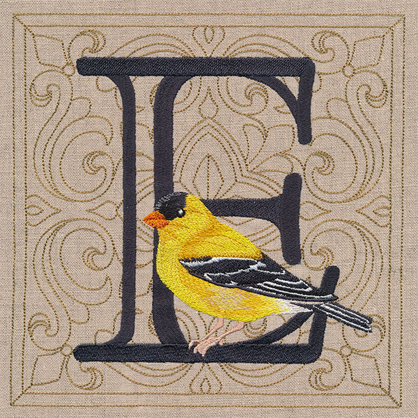For the Love of Birds Square - Letter E & Goldfinch - Image 9