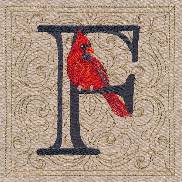 For the Love of Birds Square - Letter F and Male Cardinal - Image 3