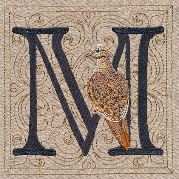 For the Love of Birds Square - Letter M and Mourning Dove - Image 3
