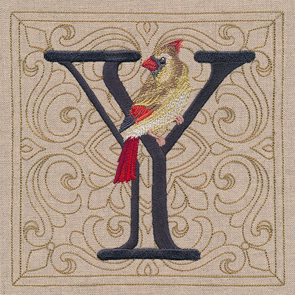 For the Love of Birds Square - Letter Y and Female Cardinal - Image 3