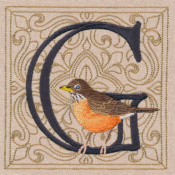 For the Love of Spring Birds Square - Letter G and Robin - Image 10