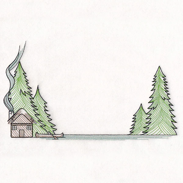 Forest Cabin Quilt Label - Image 5