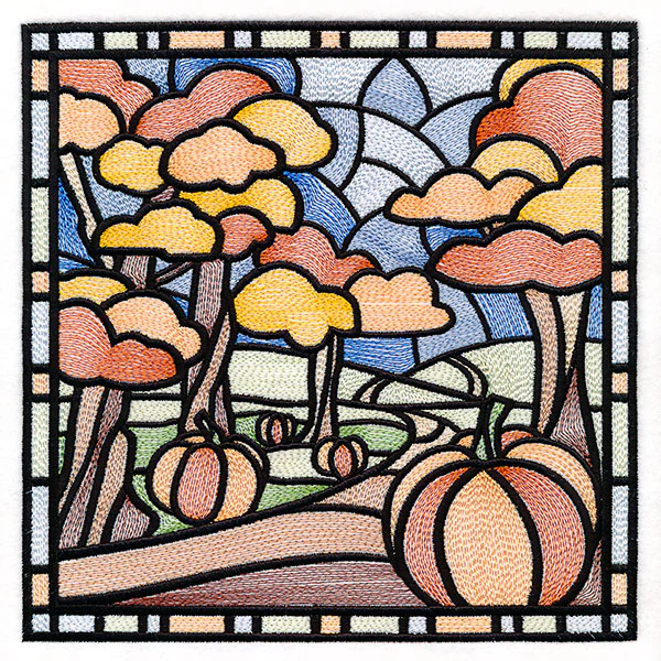 Four Seasons Stained Glass Square - Fall - Image 10