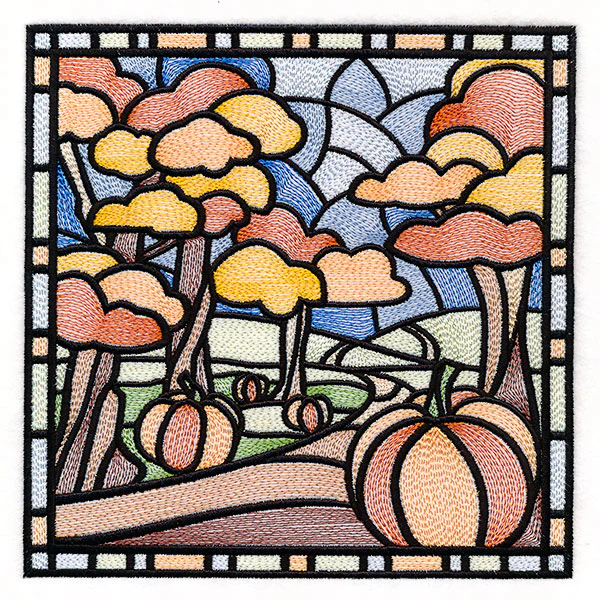 Four Seasons Stained Glass Square - Fall - Image 3