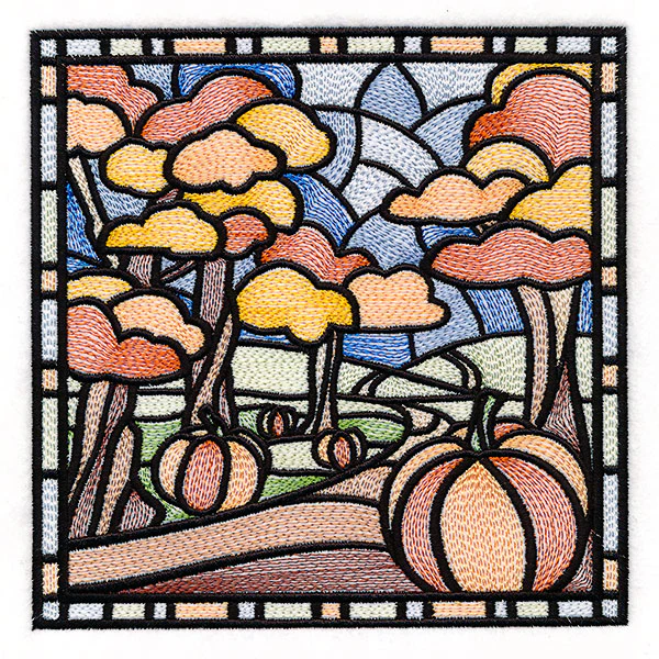 Four Seasons Stained Glass Square - Fall - Image 5