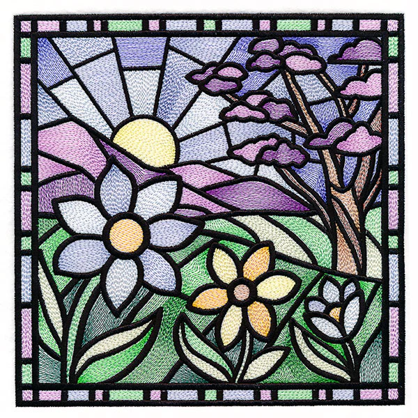 Four Seasons Stained Glass Square - Spring - Image 10