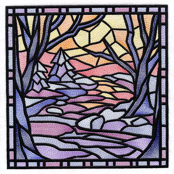 Four Seasons Stained Glass Square - Winter - Image 2