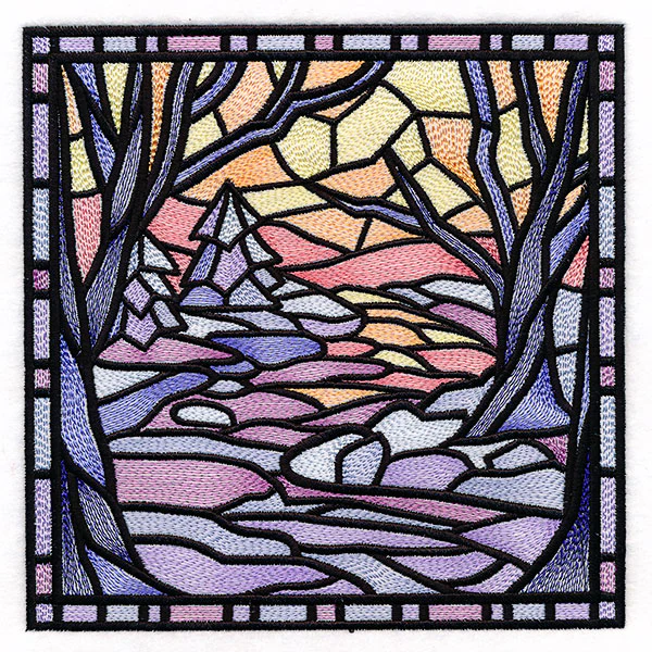 Four Seasons Stained Glass Square - Winter - Image 3