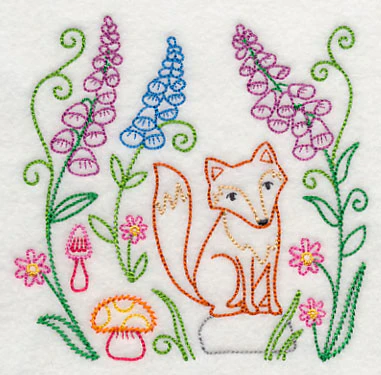 Fox in Forest Flowers (Vintage) - Image 4