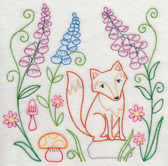 Fox in Forest Flowers (Vintage) - Image 5