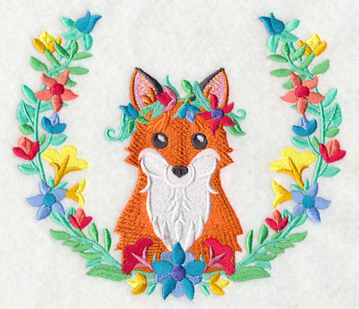 Fox with Floral Laurel - Image 2
