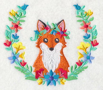 Fox with Floral Laurel - Image 3