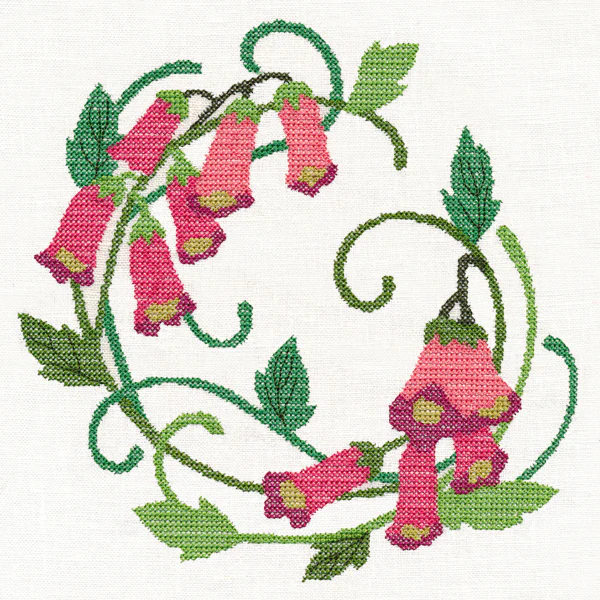 Foxglove Wreath (Cross Stitch)
