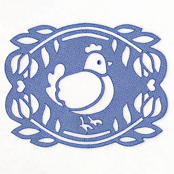 Framed by Tulips Chicken (Embossed)