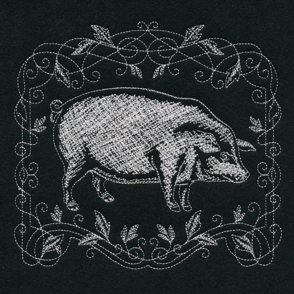 Framed Chalkboard Pig - Image 2