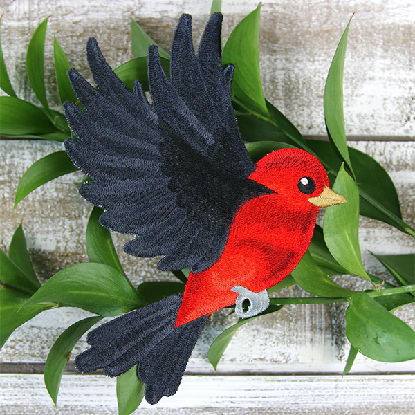 Free-Flying Scarlet Tanager (In-the-Hoop) - Image 7