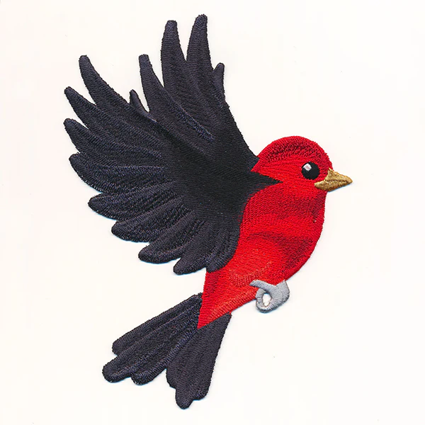 Free-Flying Scarlet Tanager (In-the-Hoop) - Image 8