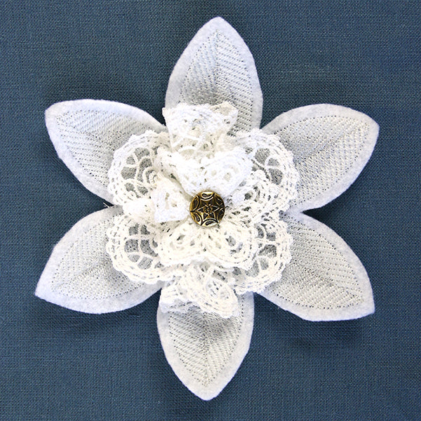 Freestanding Fabric and Lace Flower (In-the-Hoop) - Image 7