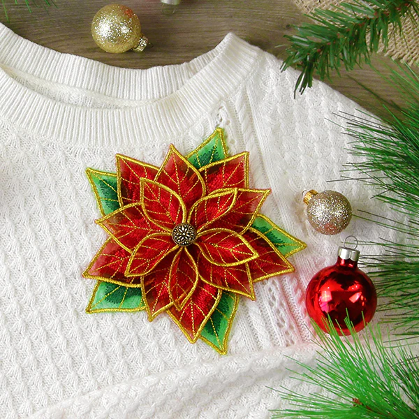 Freestanding Fabric Poinsettia (In-the-Hoop) - Image 5