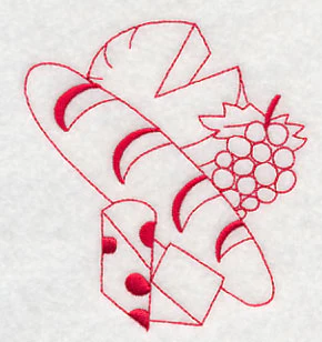 French Bread and Cheese (Redwork)