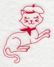 French Feline 1 (Redwork) - Image 2
