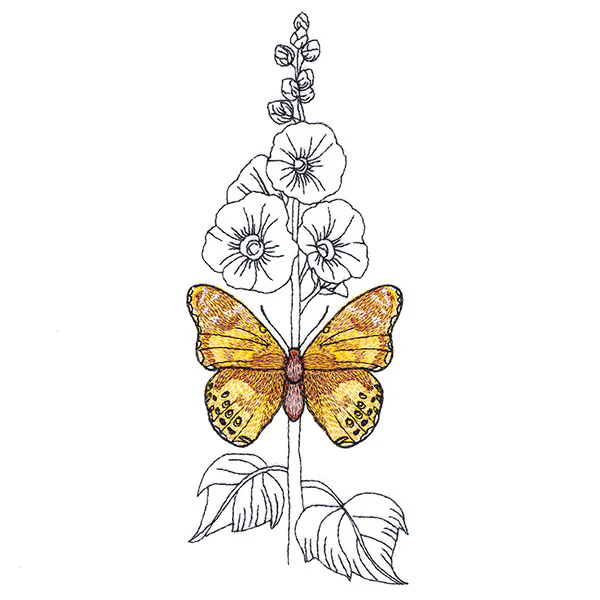 Fresh Hollyhock and Painted Lady - Image 5