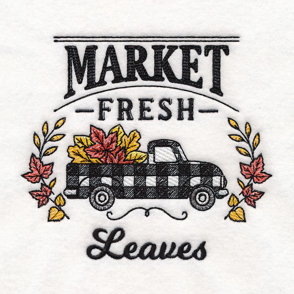 Fresh Market Autumn Retro Truck - Leaves - Image 4