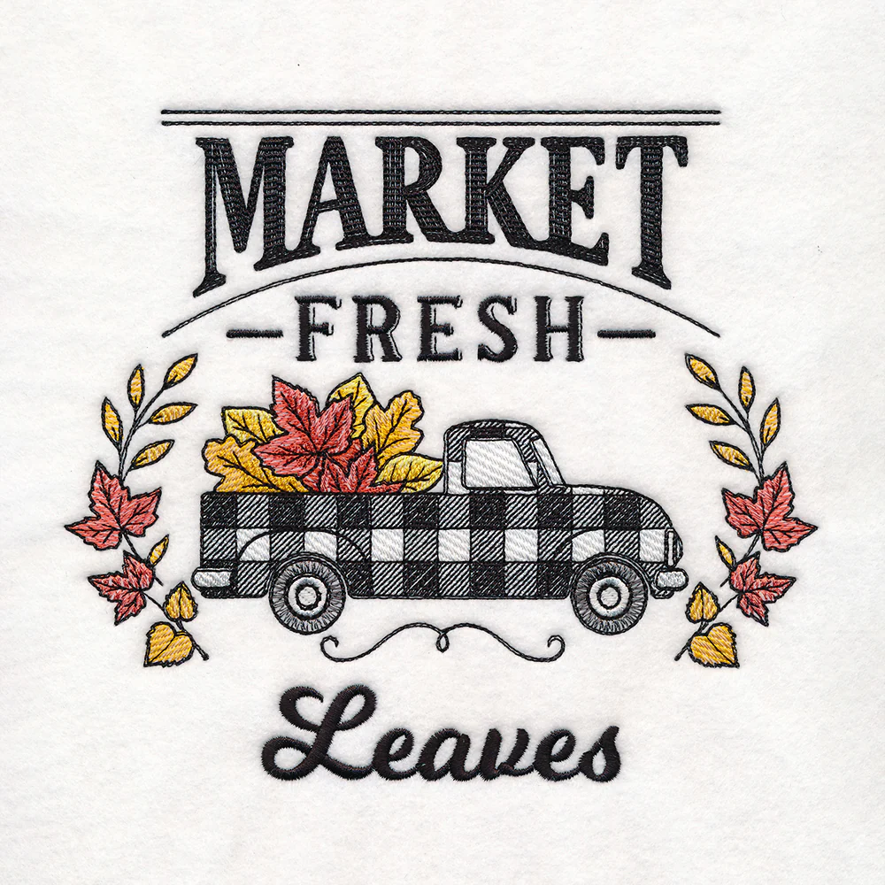 Fresh Market Autumn Retro Truck - Leaves - Image 5