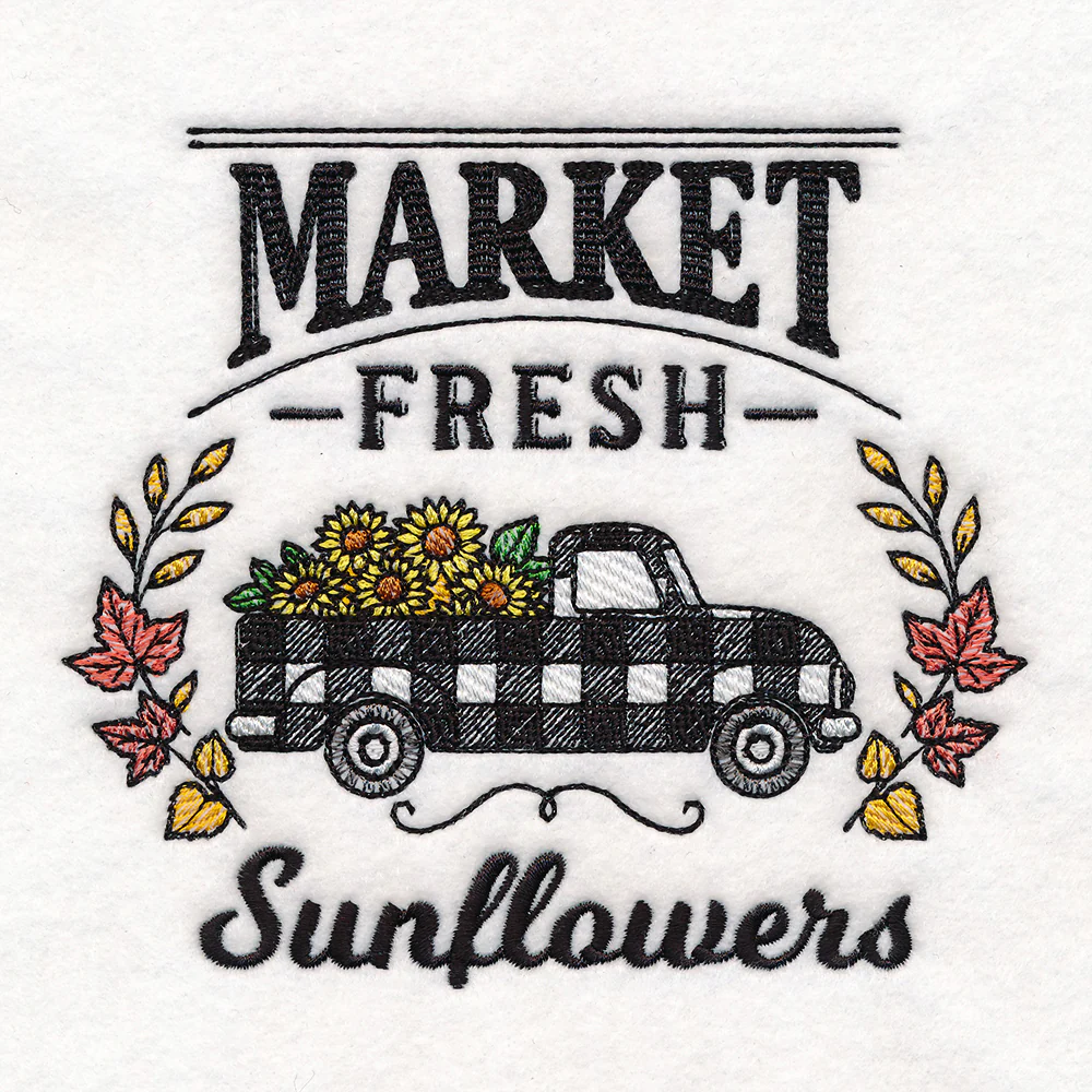 Fresh Market Autumn Retro Truck - Sunflowers - Image 4