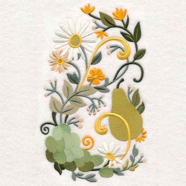 Fresh Pears, Grapes, and Daisies - Image 2