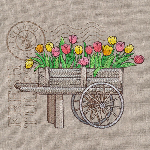 Fresh Tulip Cart Medley - Image 2