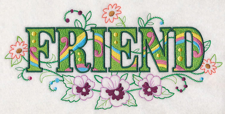 Friend with Vintage Flower Fade