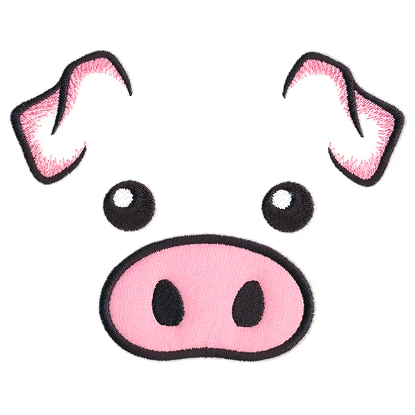 Friendly Pig Face (Applique) - Image 3