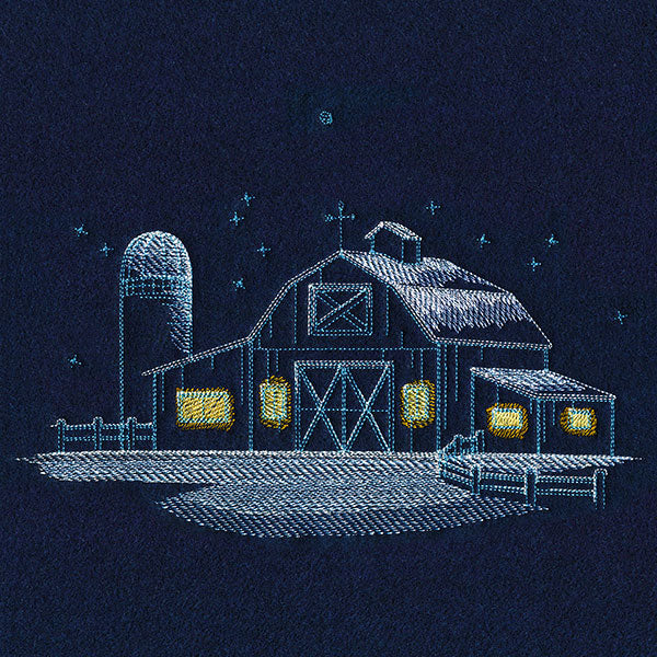 Frosted Barn Scene