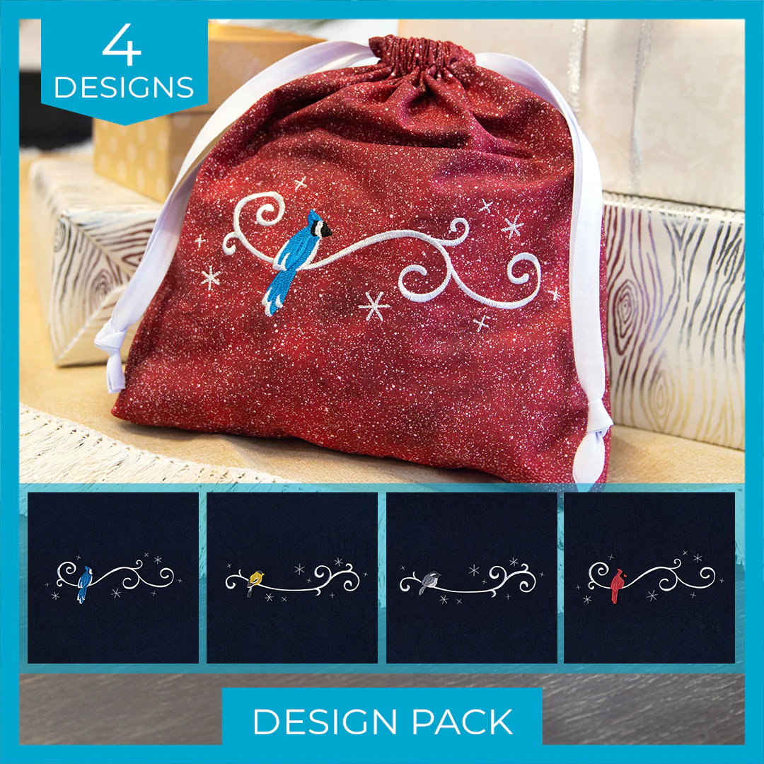 Frosted Bird Border Design Pack - Image 4