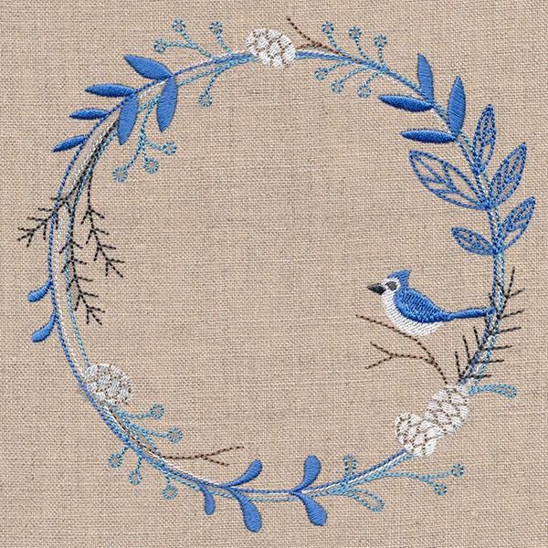 Frosted Blue Jay Winter Wreath - Image 3