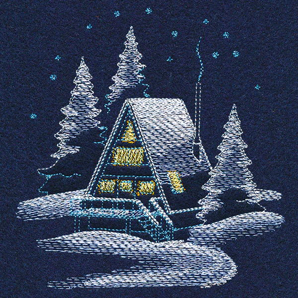 Frosted Cabin Scene - Image 4