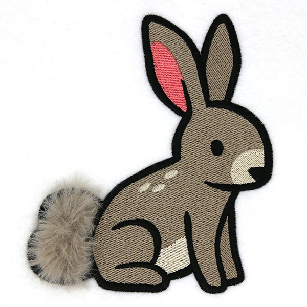 Fuzzy Woodland Bunny (Applique) - Image 3